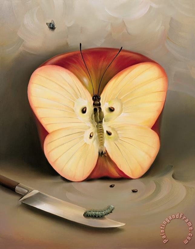 Butterfly Apple painting - Vladimir Kush Butterfly Apple Art Print