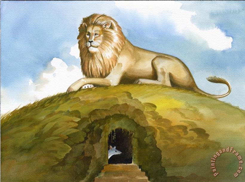 Lion And Mouse painting - Vladimir Kush Lion And Mouse Art Print