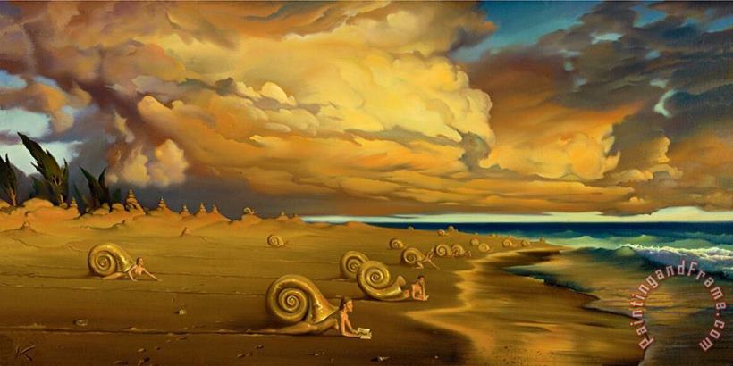 Sunset on The Beach painting - Vladimir Kush Sunset on The Beach Art Print