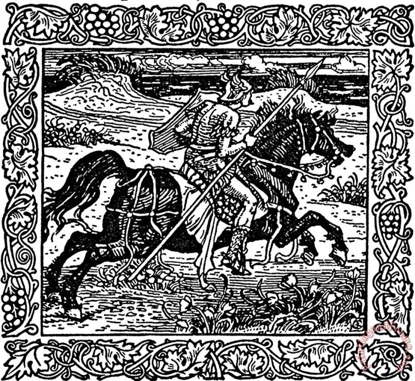 Walter Crane Knight On Horseback Illustration Art Print