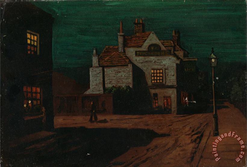 Walter Greaves The Black Lion, Chelsea by Night Art Painting