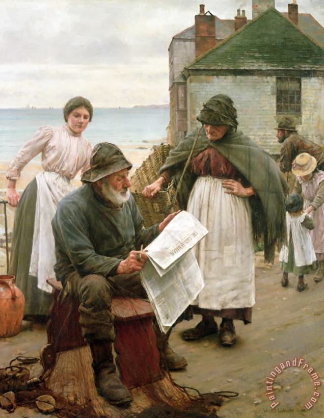 When The Boats Are Away painting - Walter Langley When The Boats Are Away Art Print