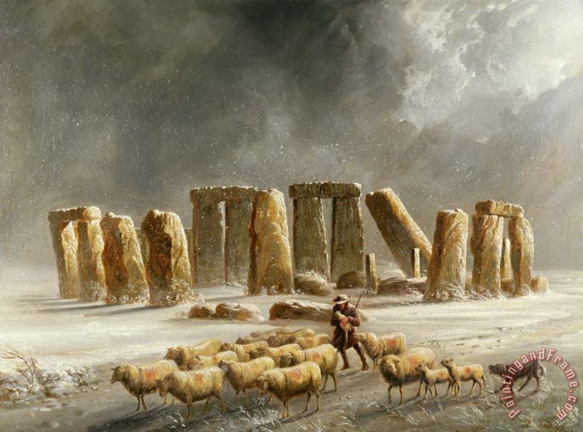 Walter Williams Stonehenge in Winter Art Painting