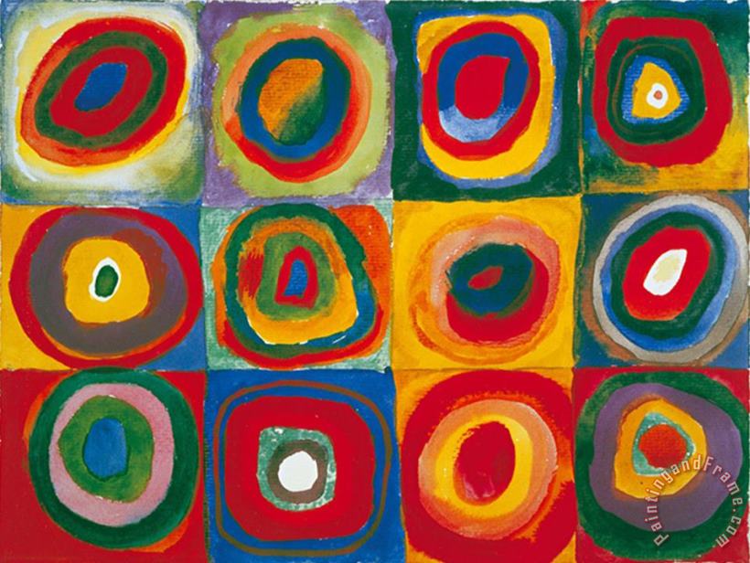 Colour Study Squares And Concentric Circles painting - Wassily Kandinsky Colour Study Squares And Concentric Circles Art Print