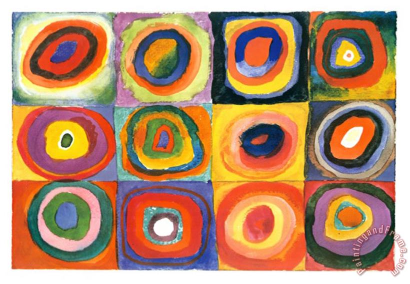 Wassily Kandinsky Farbstudie Quadrate Art Painting
