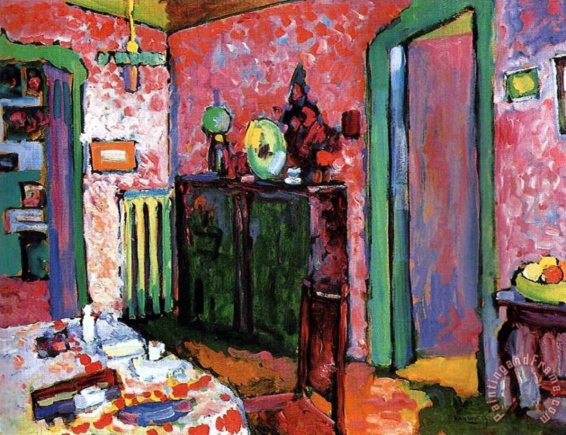 Interior My Dining Room 1909 painting - Wassily Kandinsky Interior My Dining Room 1909 Art Print