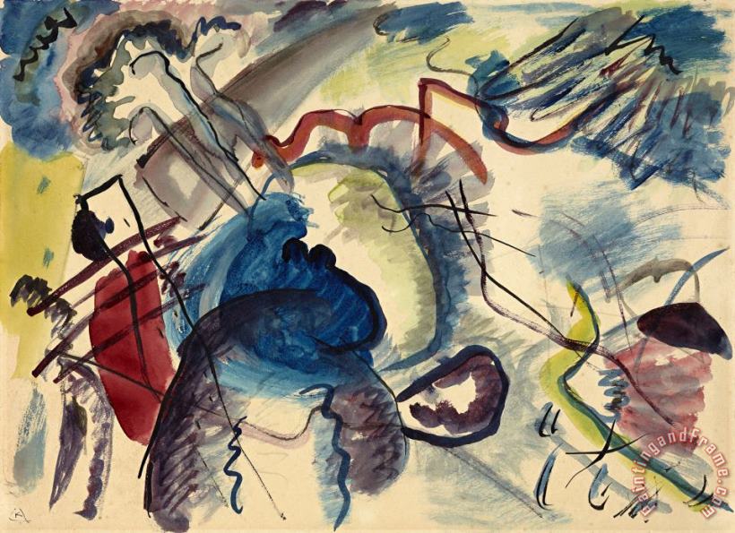 Study for 'painting with White Border (moscow)' painting - Wassily Kandinsky Study for 'painting with White Border (moscow)' Art Print