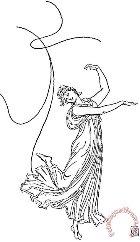 Water Crane Dancing Figure Line Drawing Art Print