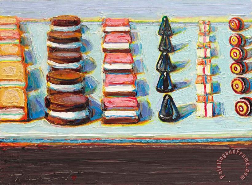 Confection Rows, 2002 painting - Wayne Thiebaud Confection Rows, 2002 Art Print