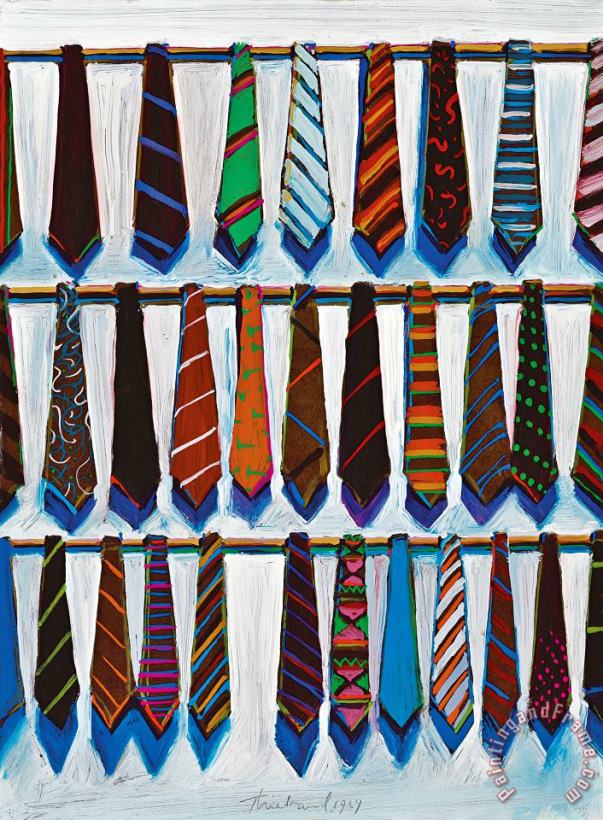 Row Ties, 1969 painting - Wayne Thiebaud Row Ties, 1969 Art Print