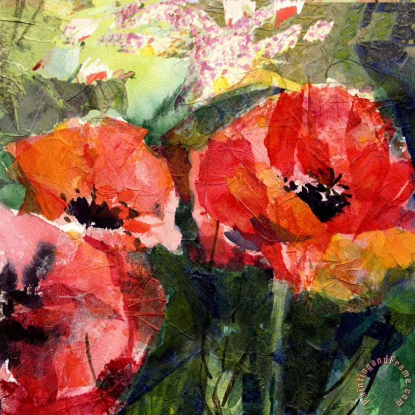 Red Poppies 2 painting - Wendy Kroeker Red Poppies 2 Art Print