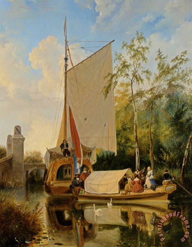 Wijnandus Johannes Josephus Nuyen The Boating Party Art Painting