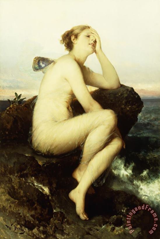 Wilhelm Kray A Nymph By The Sea Art Painting