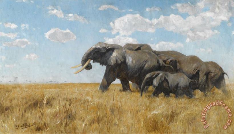 Elephants on The Move painting - Wilhelm Kuhnert Elephants on The Move Art Print