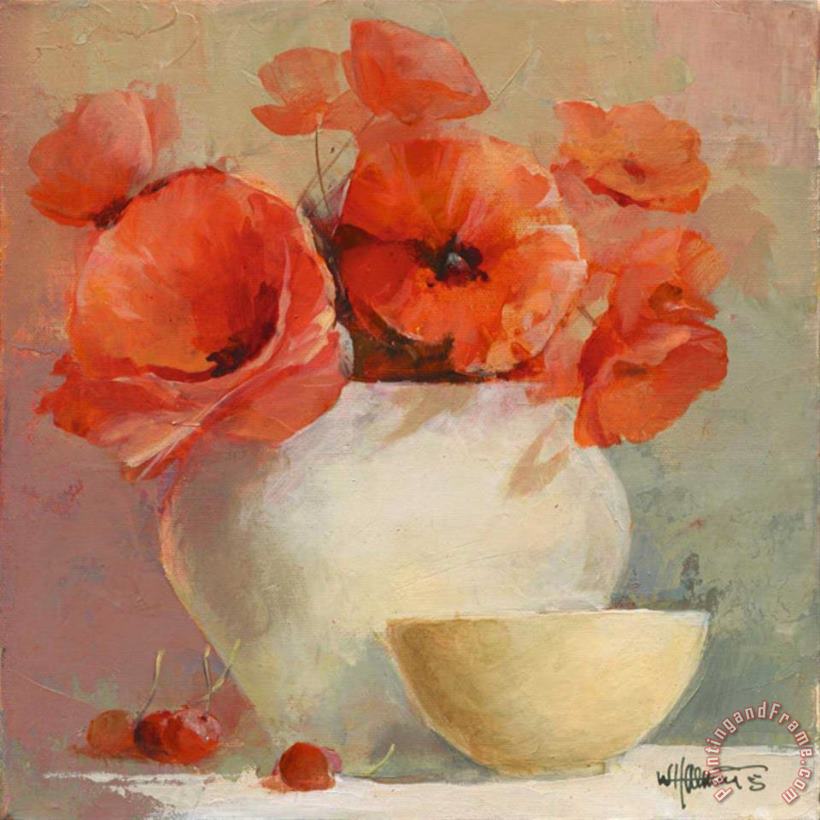 Lovely Poppies Ii painting - willem haenraets Lovely Poppies Ii Art Print