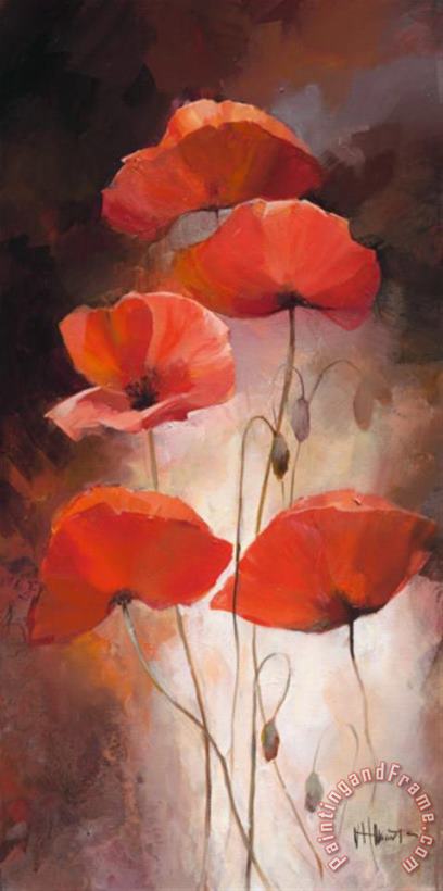 Poppy Bouquet Ii painting - willem haenraets Poppy Bouquet Ii Art Print