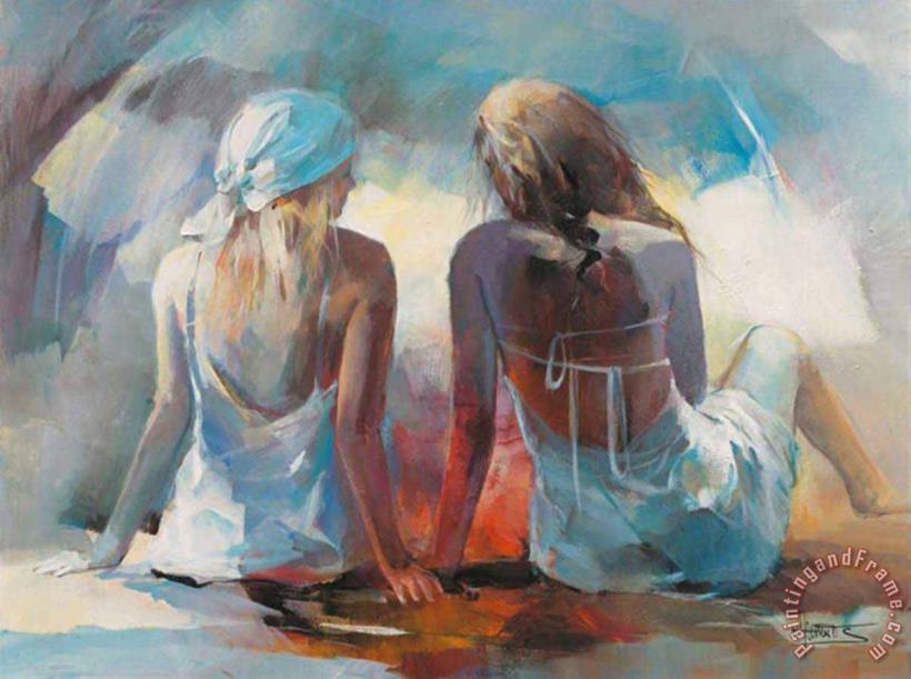 willem haenraets Two Girl Friends I Art Painting