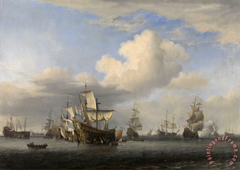 Willem van de Velde Captured English Ships After The Four Days' Battle Art Print