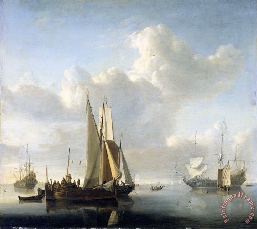 Willem van de Velde Ships Near The Coast Art Painting
