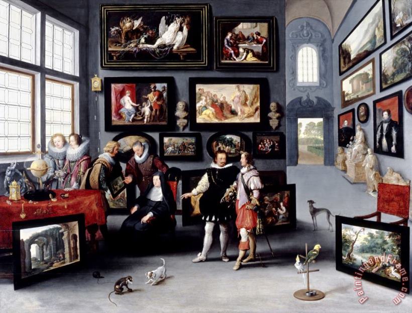 Interior of The Salon of The Archduchess Isabella of Austria painting - Willem Van Haecht II Interior of The Salon of The Archduchess Isabella of Austria Art Print