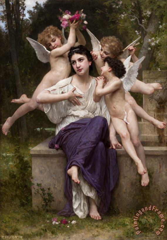 A Dream of Spring painting - William Adolphe Bouguereau A Dream of Spring Art Print