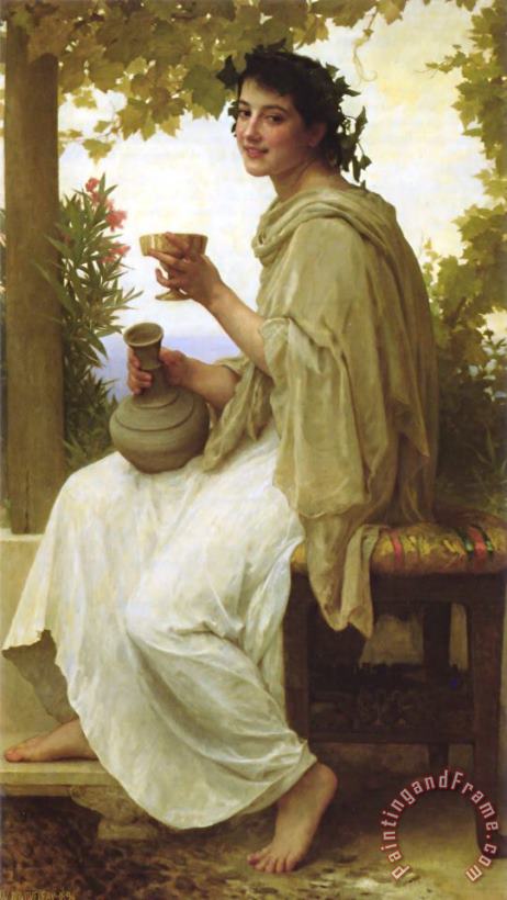 Bacchante (1894) painting - William Adolphe Bouguereau Bacchante (1894) Art Print