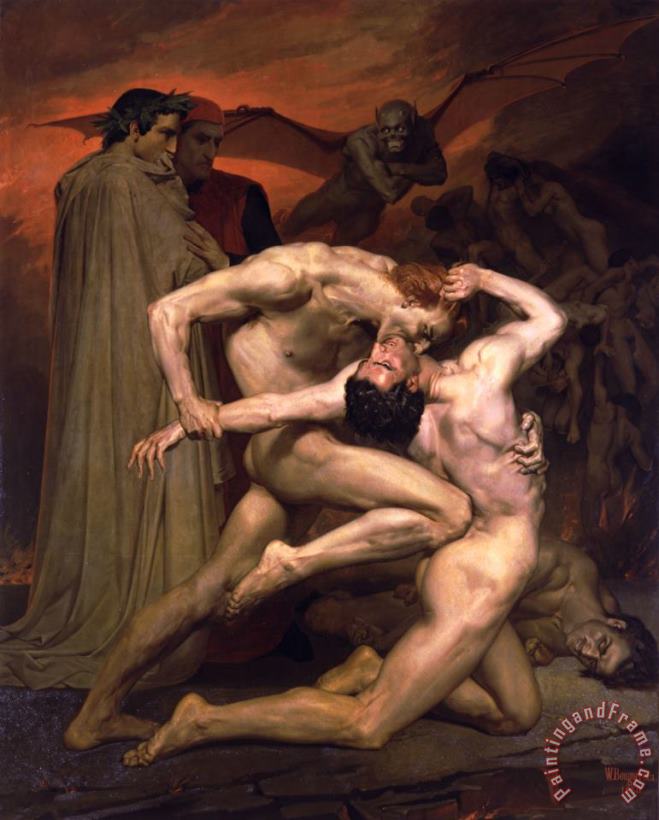 Dante And Virgil in Hell painting - William Adolphe Bouguereau Dante And Virgil in Hell Art Print