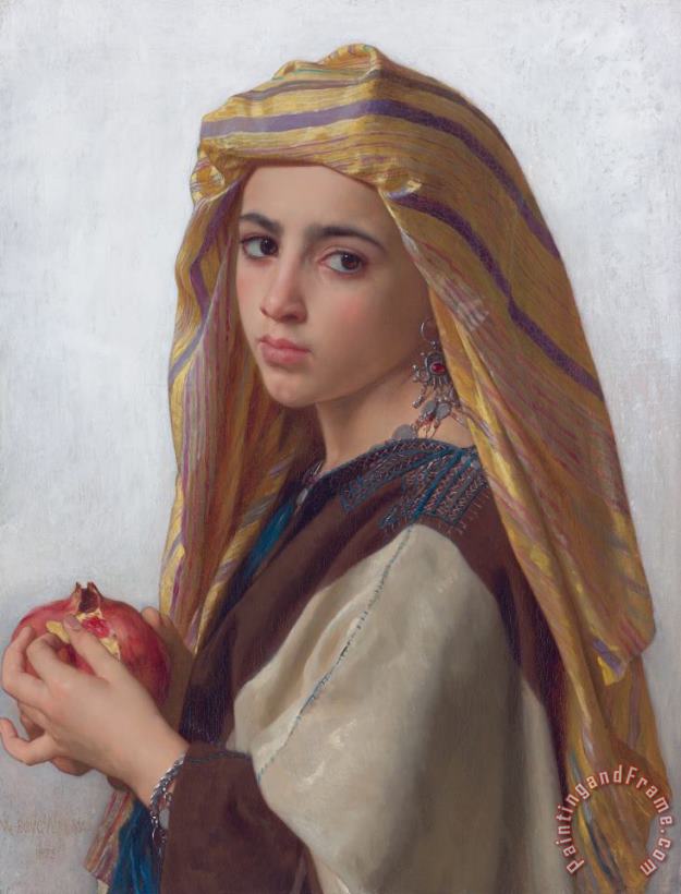 William Adolphe Bouguereau Girl with a Pomegranate Art Painting