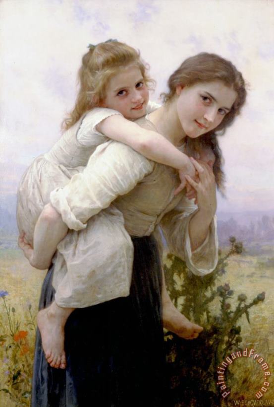 Not Too Much to Carry (1895) painting - William Adolphe Bouguereau Not Too Much to Carry (1895) Art Print