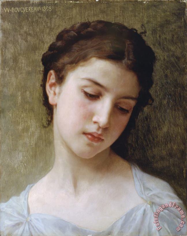 William Adolphe Bouguereau Study Head of a Young Girl Art Painting