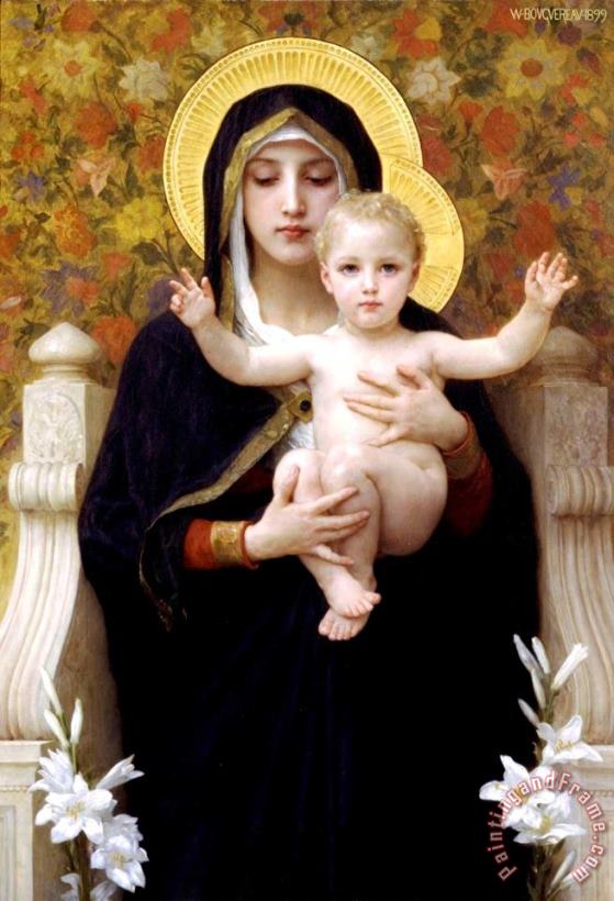 William Adolphe Bouguereau The Virgin of The Lilies Art Painting