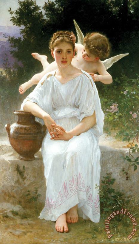 William Adolphe Bouguereau Whisperings of Love Art Painting
