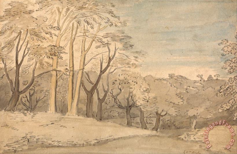 A Woody Landscape painting - William Blake A Woody Landscape Art Print