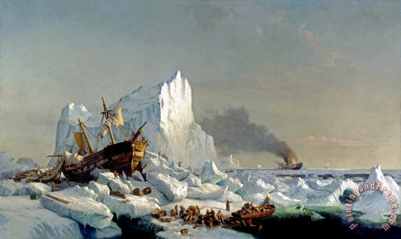 William Bradford Sealers Crushed by Icebergs, 1866 Art Print