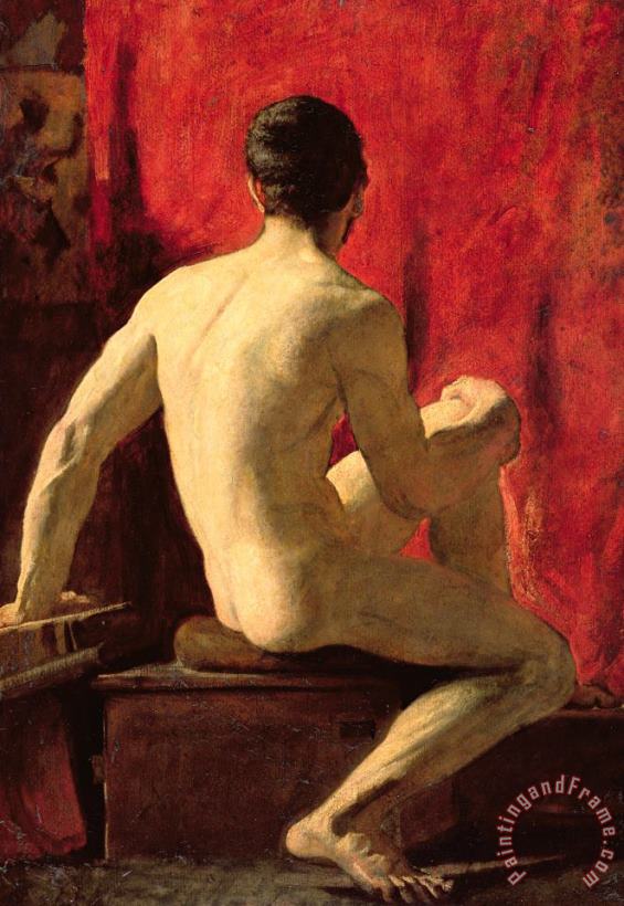 William Etty Seated Male Model Art Painting