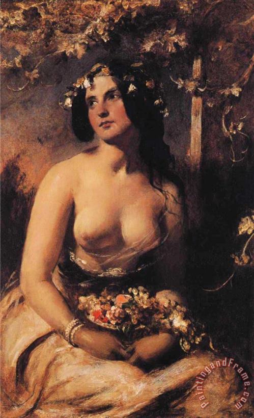 The Flower Girl painting - William Etty The Flower Girl Art Print