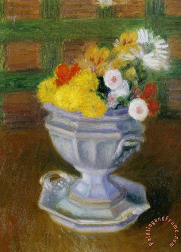 Flowers in an Ironstone Urn painting - William Glackens Flowers in an Ironstone Urn Art Print