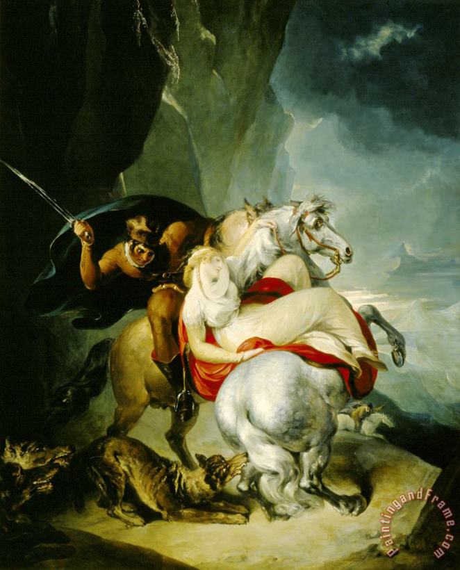 The Wolves Descending From The Alps painting - William Hamilton The Wolves Descending From The Alps Art Print