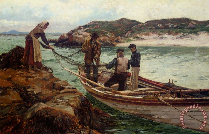 William Henry Bartlett Landing The Catch Art Painting
