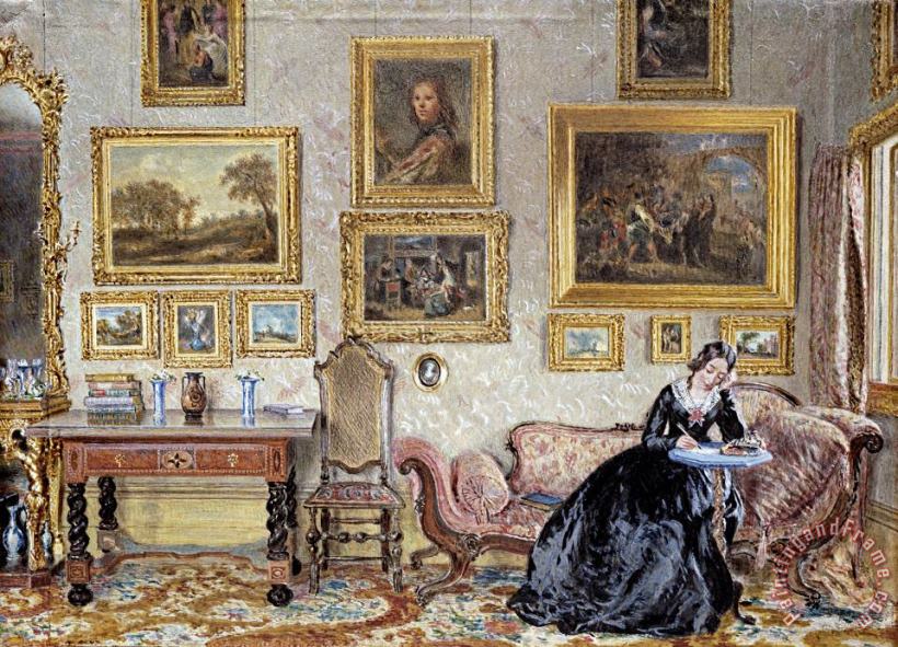 William Henry Hunt Interior of a Drawing Room Art Print