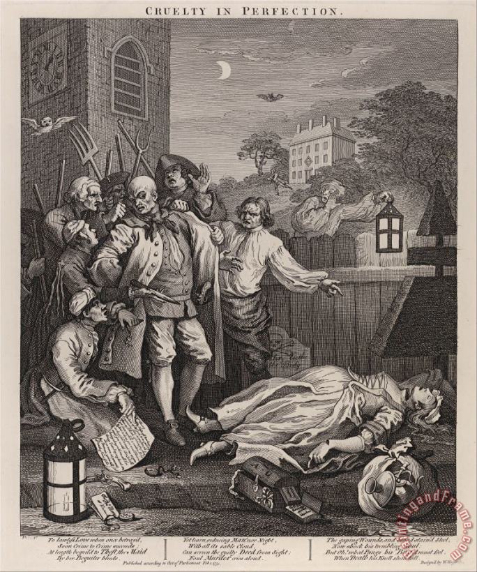 The Third Stage of Cruelty Cruelty in Perfection painting - William Hogarth The Third Stage of Cruelty Cruelty in Perfection Art Print