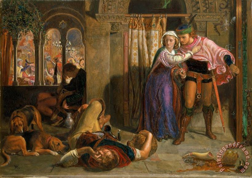 The Flight of Madeline And Porphyro During The Drunkenness Attending The Revelry (the Eve of St. Agnes) painting - William Holman Hunt The Flight of Madeline And Porphyro During The Drunkenness Attending The Revelry (the Eve of St. Agnes) Art Print