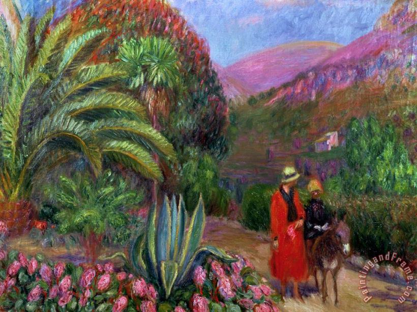 William James Glackens Woman with Child on a Donkey Art Print