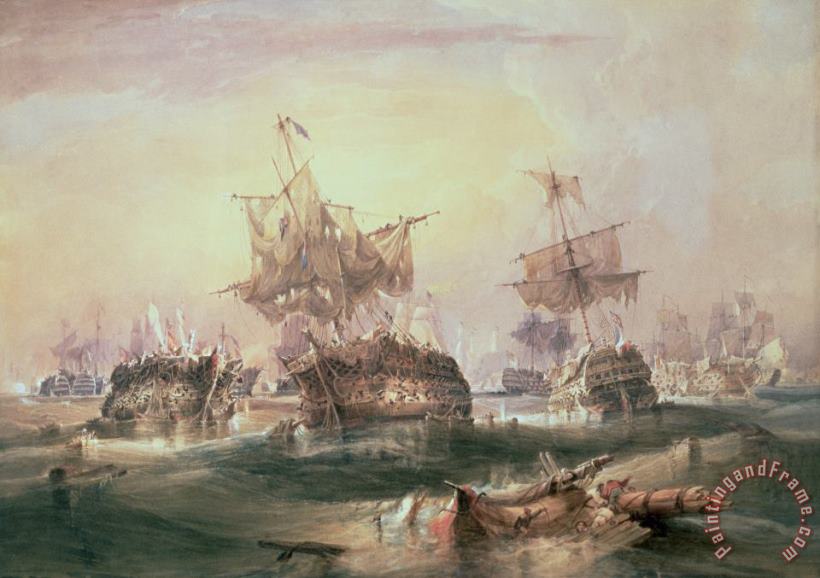 Battle Of Trafalgar painting - William John Huggins Battle Of Trafalgar Art Print