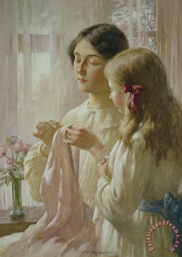 The Lesson painting - William Kay Blacklock The Lesson Art Print