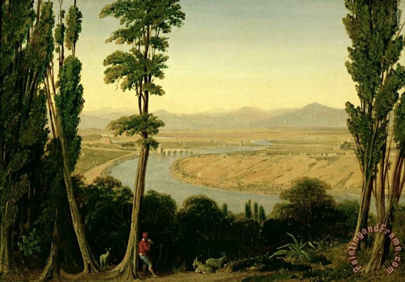 A View of the Tiber and the Roman Campagna from Monte Mario painting - William Linton A View of the Tiber and the Roman Campagna from Monte Mario Art Print