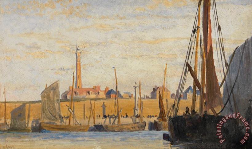William Lionel Wyllie A Continental Harbor Art Painting