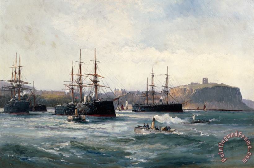 The Channel Fleet off Scarborough painting - William Lionel Wyllie The Channel Fleet off Scarborough Art Print