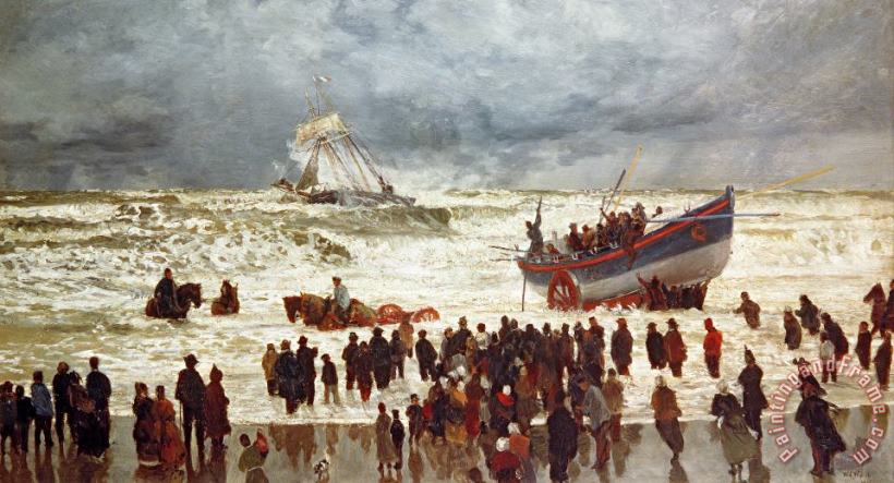 William Lionel Wyllie The Lifeboat Art Painting