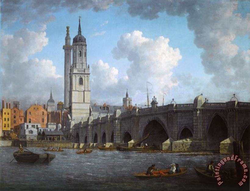 A View of London Bridge painting - William Marlow A View of London Bridge Art Print